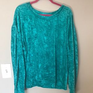 Free people crushed velvet pull over turquoise